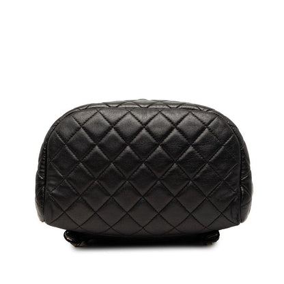 Chanel Quilted CC Logo Backpack Black Lambskin — view 3