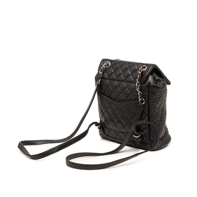 Chanel Quilted CC Logo Backpack Black Lambskin — view 2