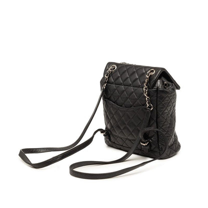 Chanel Quilted CC Logo Backpack Black Lambskin — view 2