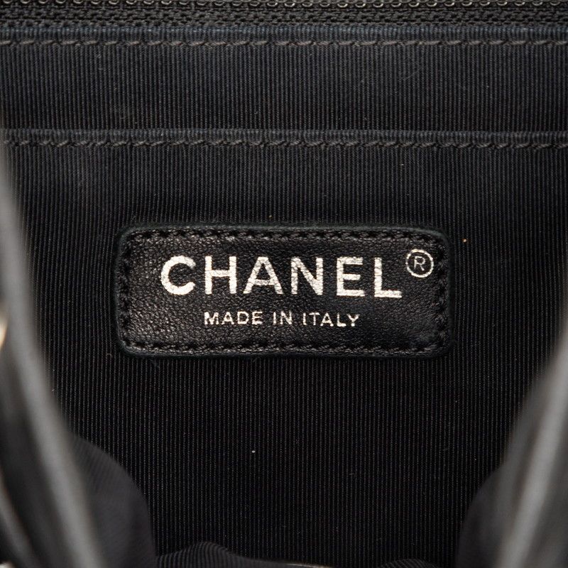 Chanel Quilted CC Logo Backpack Black Lambskin — view 5