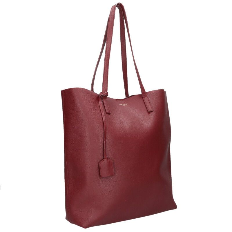 Saint Laurent Paris North South Logo Printed Shopping Leather Tote Bag