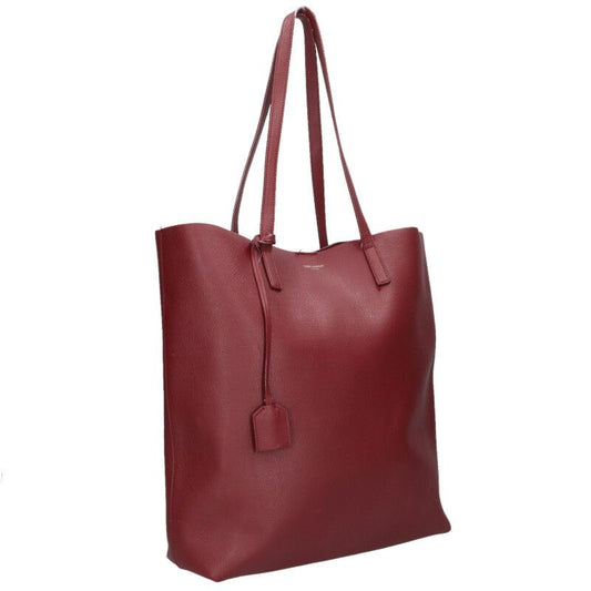 Saint Laurent Paris North South Logo Printed Shopping Leather Tote Bag