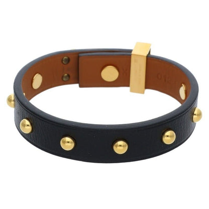 Hermes Mini Dog Clou de Lune Stud Embellished Leather Bracelet T1 — view 2