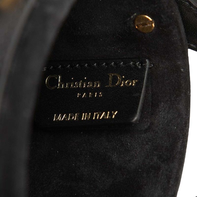Dior CD Logo Vanity Bag Mini Handbag Black Leather — view 5
