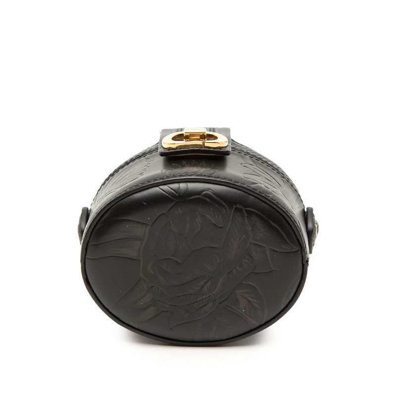 Dior CD Logo Vanity Bag Mini Handbag Black Leather — view 3