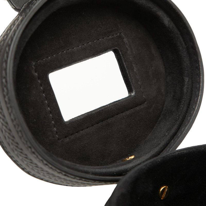 Dior CD Logo Vanity Bag Mini Handbag Black Leather — view 7