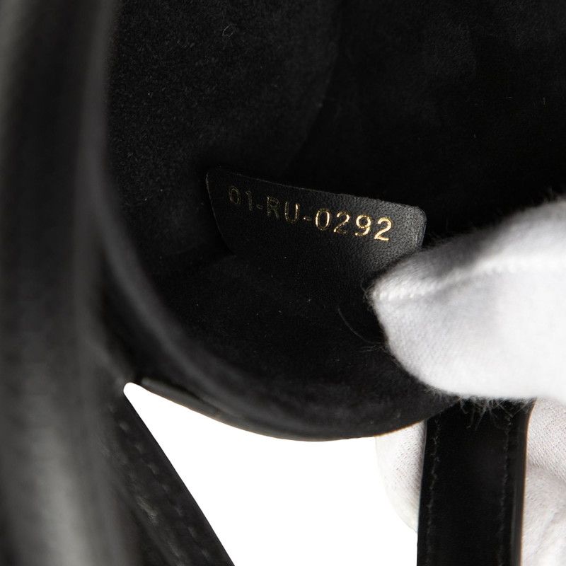 Dior CD Logo Vanity Bag Mini Handbag Black Leather — view 6
