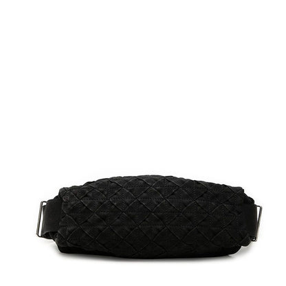 Bottega Veneta Intrecciato Webbing Shoulder Bag Black Canvas Nylon — view 3