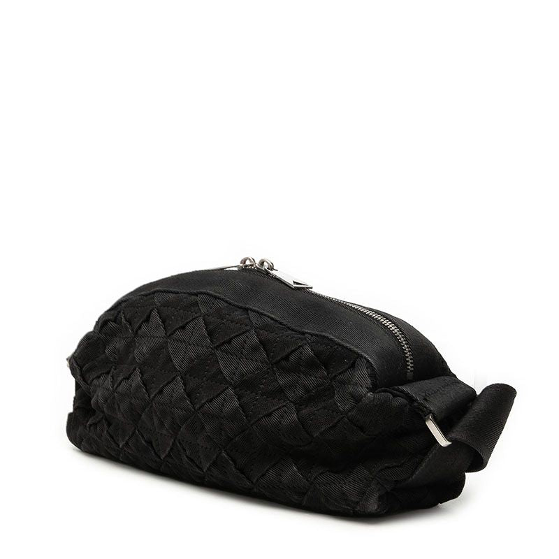 Bottega Veneta Intrecciato Webbing Shoulder Bag Black Canvas Nylon — view 2