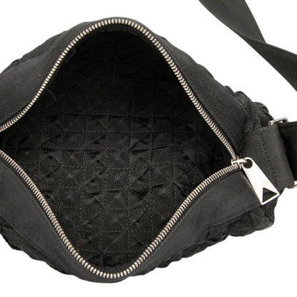 Bottega Veneta Intrecciato Webbing Shoulder Bag Black Canvas Nylon — view 4