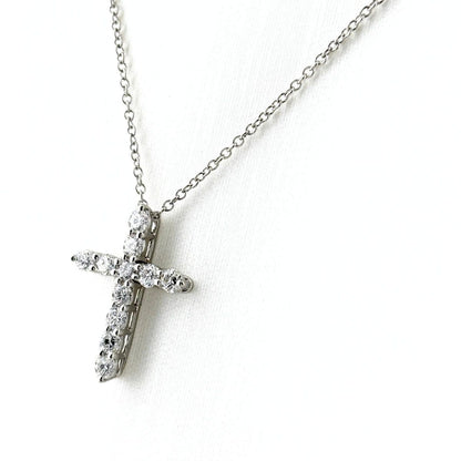 Tiffany & Co Cross Motif Necklace Platinum Pendant Diamond