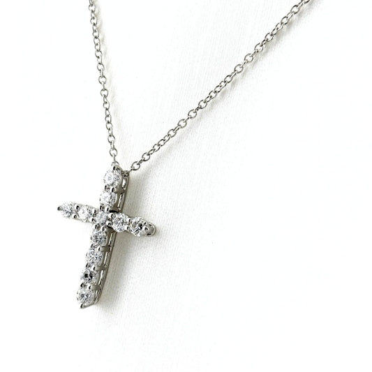 Tiffany & Co Cross Motif Necklace Platinum Pendant Diamond