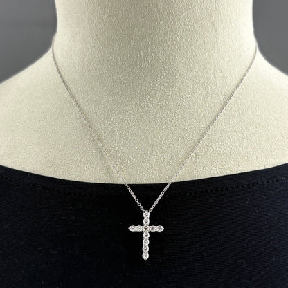 Tiffany & Co Cross Motif Necklace Platinum Pendant Diamond — view 4