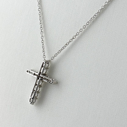 Tiffany & Co Cross Motif Necklace Platinum Pendant Diamond — view 3