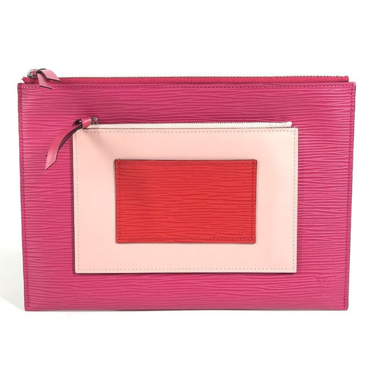 Louis Vuitton Clutch Pochette Plat Epi Leather Coquelicot Pink