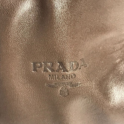 Prada Shoulder Bag Plastic Chain Leather Khaki — view 7