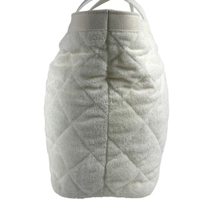 Chanel Shoulder Bag CC Logo Cotton White — view 3