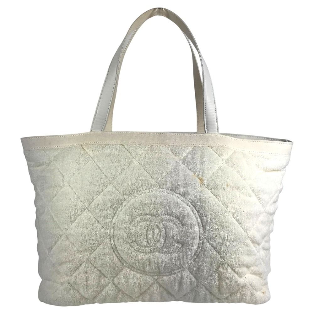 Chanel Shoulder Bag CC Logo Cotton White — view 2
