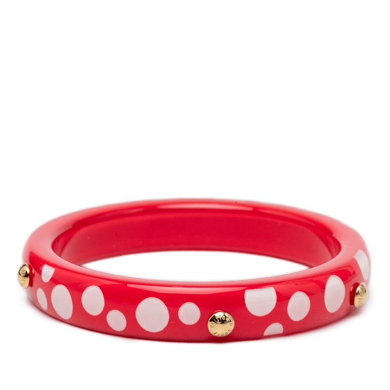 Louis Vuitton Yayoi Kusama LV Yk Bracelet Dot Infinity Bangle Red White Plastic — view 2