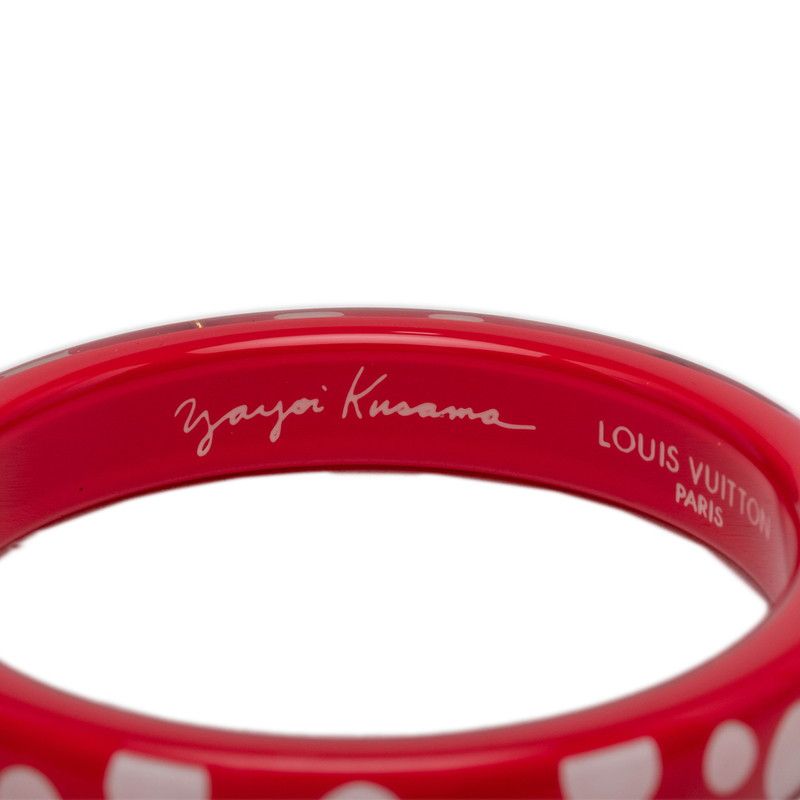 Louis Vuitton Yayoi Kusama LV Yk Bracelet Dot Infinity Bangle Red White Plastic — view 5