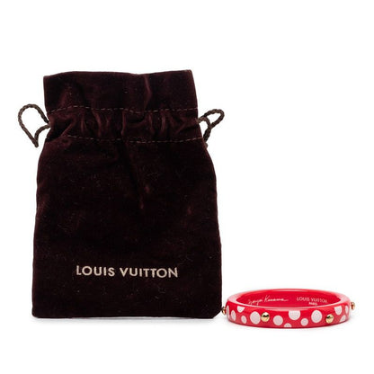 Louis Vuitton Yayoi Kusama LV Yk Bracelet Dot Infinity Bangle Red White Plastic — view 6