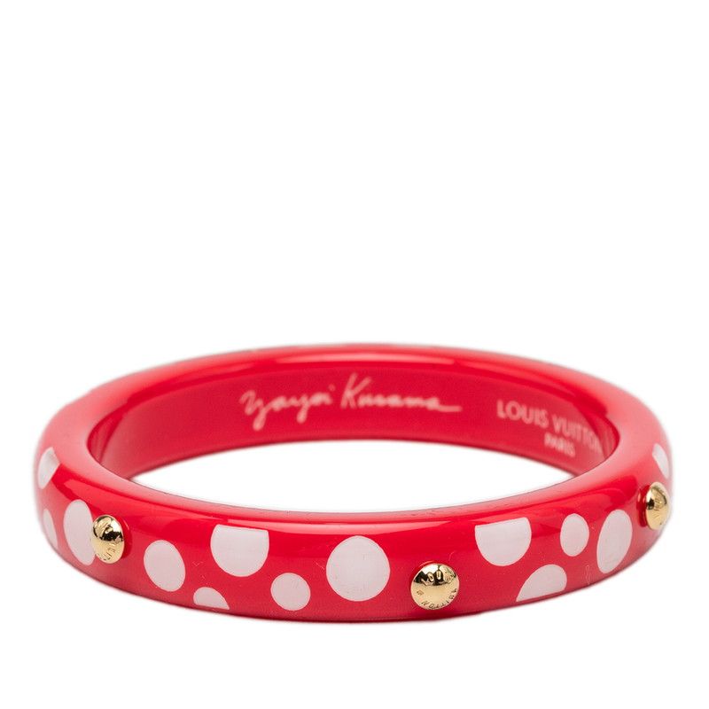 Louis Vuitton Yayoi Kusama LV Yk Bracelet Dot Infinity Bangle Red White Plastic — view 3