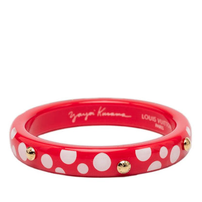 Louis Vuitton Yayoi Kusama LV Yk Bracelet Dot Infinity Bangle Red White Plastic — view 3