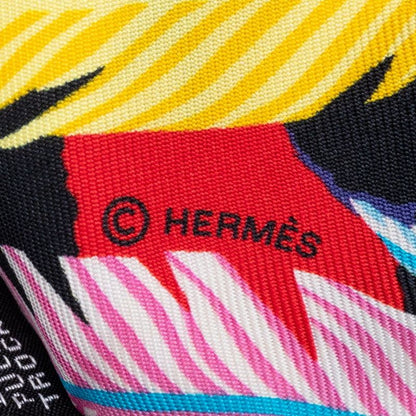 Hermes Twilly Jaguar Quetzal Scarf Multicolor Silk — view 3