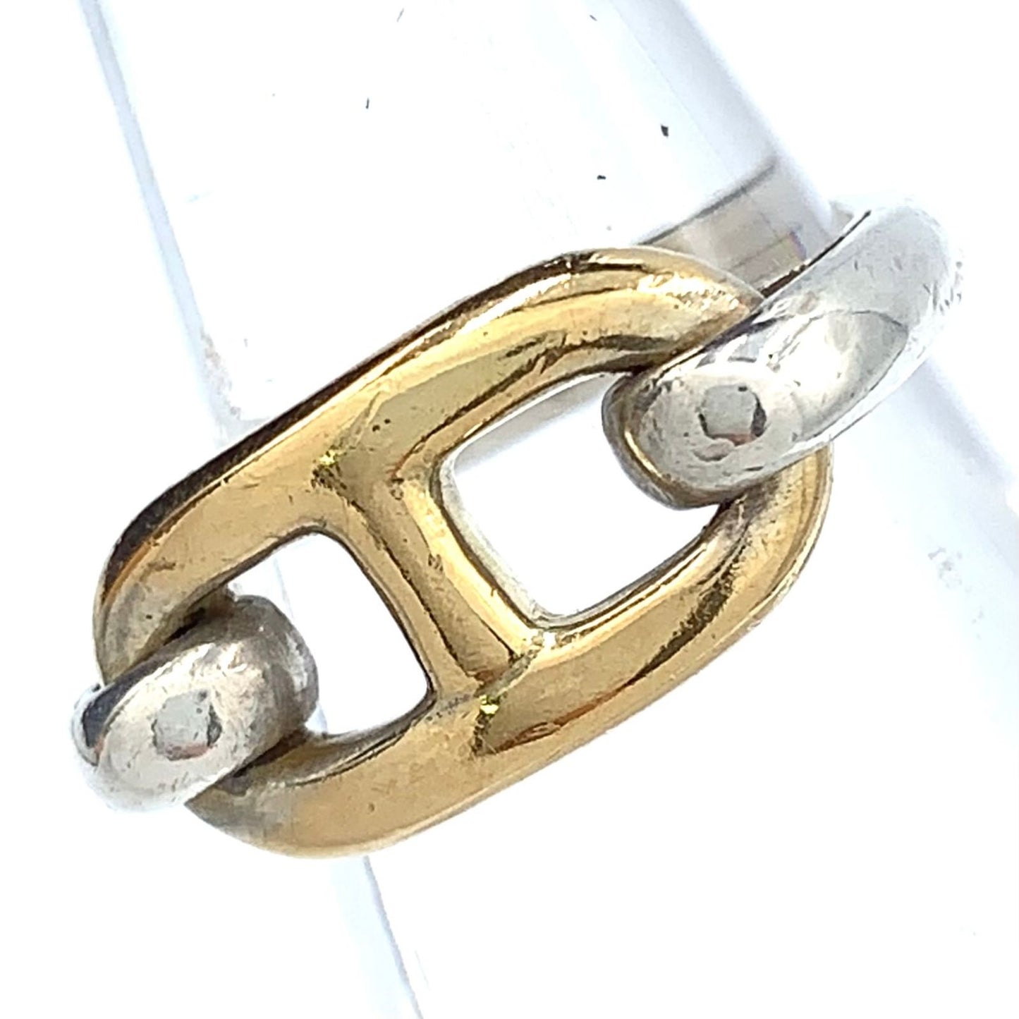 Hermes Chaine D'Ancre Yellow Gold Silver Ring — view 8
