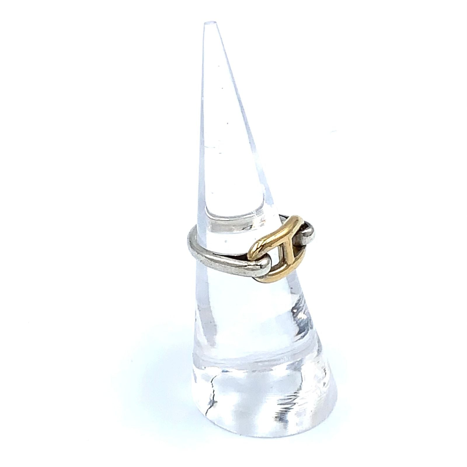 Hermes Chaine D'Ancre Yellow Gold Silver Ring — view 6