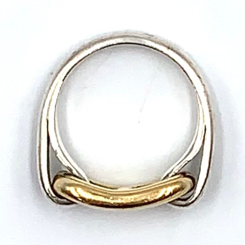 Hermes Chaine D'Ancre Yellow Gold Silver Ring — view 3