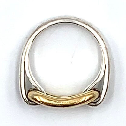 Hermes Chaine D'Ancre Yellow Gold Silver Ring — view 3