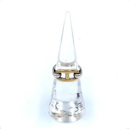 Hermes Chaine D'Ancre Yellow Gold Silver Ring — view 5