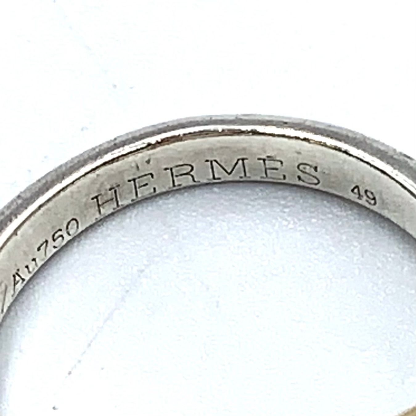 Hermes Chaine D'Ancre Yellow Gold Silver Ring — view 4