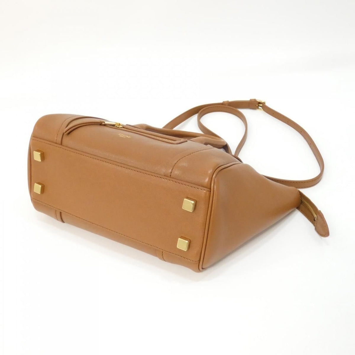 Celine Luggage Small Handbag Tan Gold Hardware — view 3
