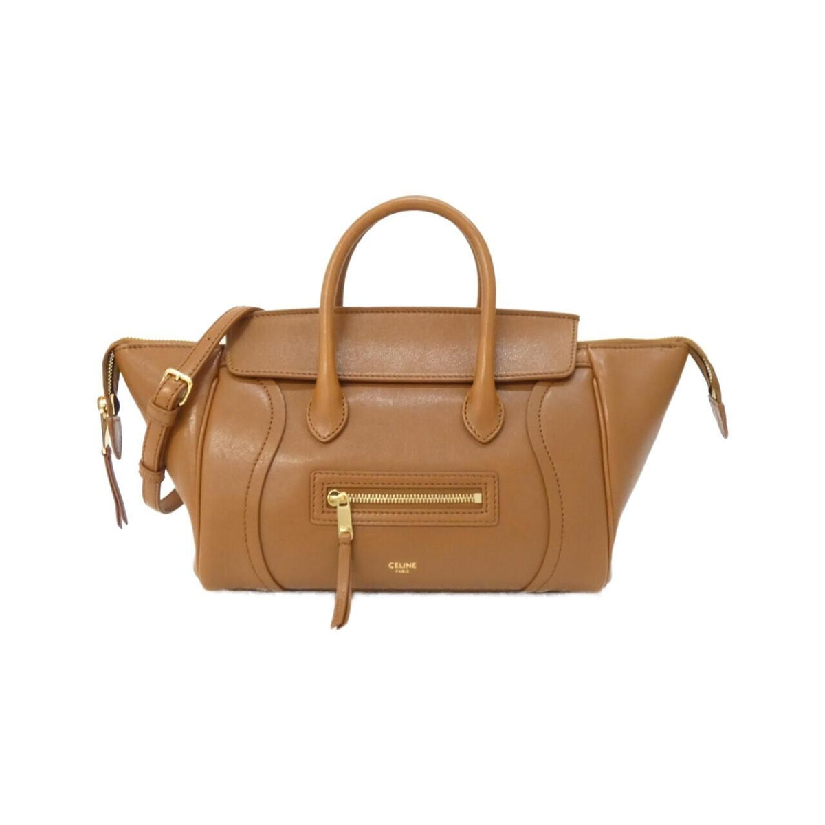 Celine Luggage Small Handbag Tan Gold Hardware