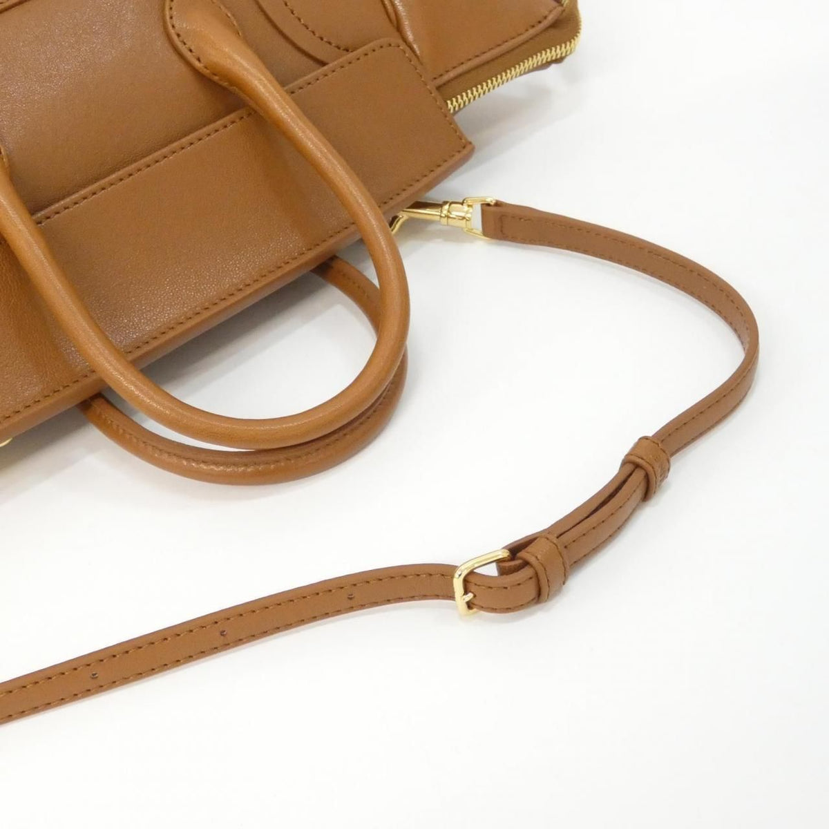 Celine Luggage Small Handbag Tan Gold Hardware — view 5