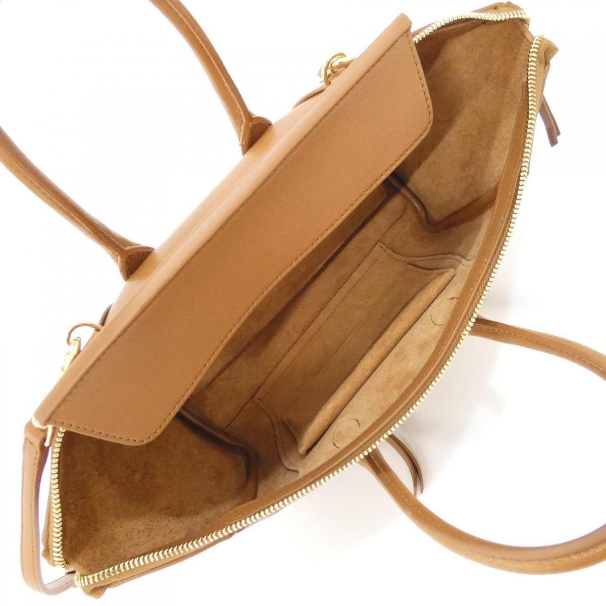Celine Luggage Small Handbag Tan Gold Hardware — view 6