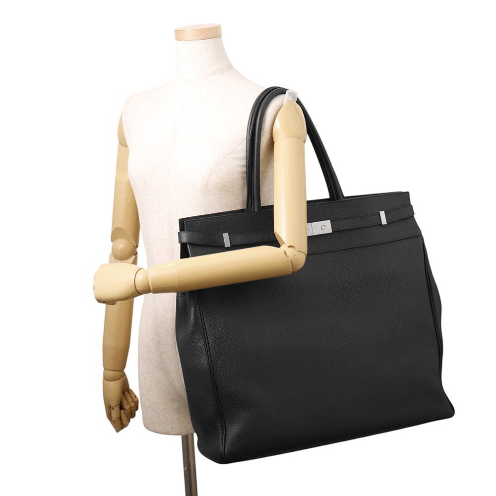Saint Laurent Paris Tote Bag Manhattan S Leather Black — view 4