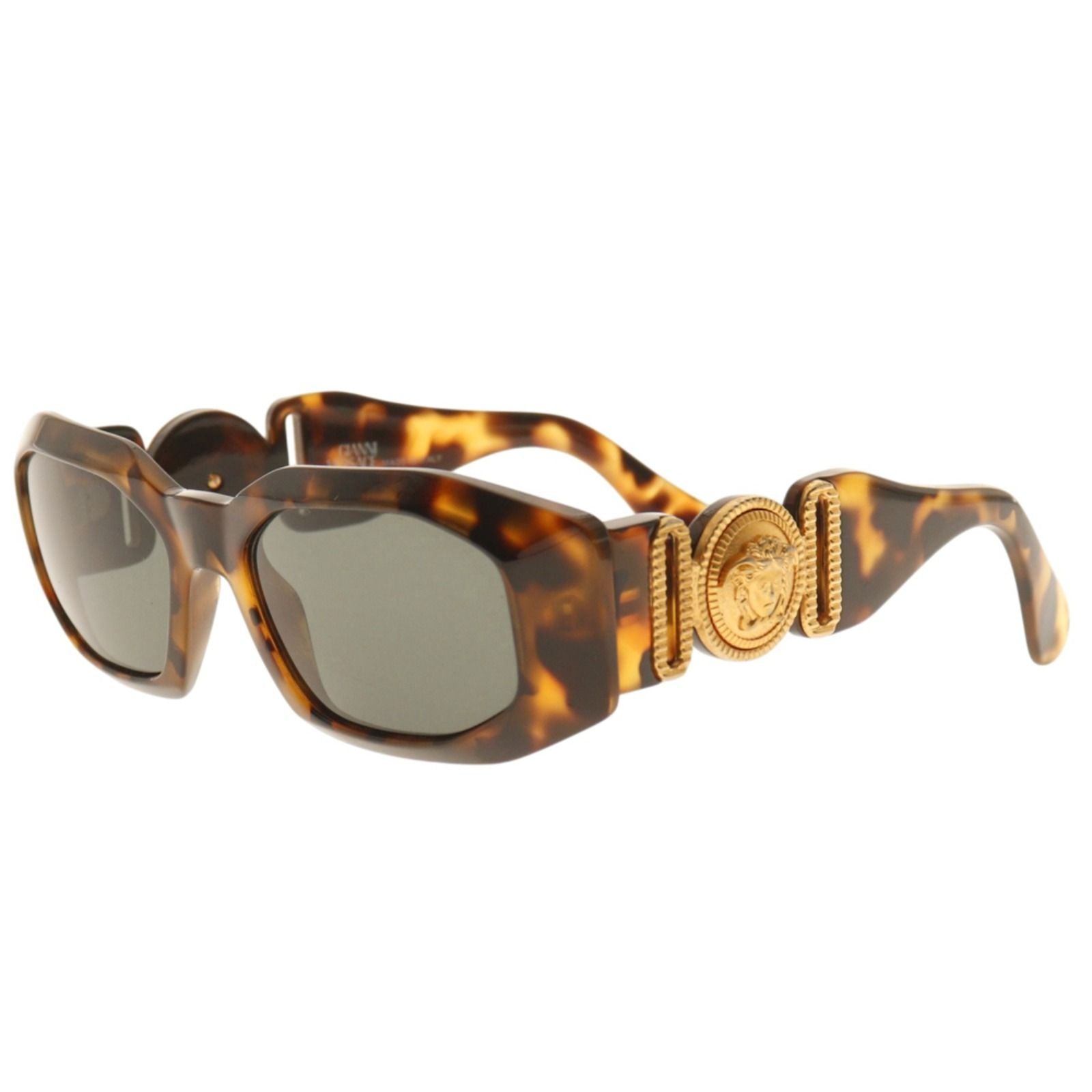 Versace Gianni Medusa a Acetate Gold Plated Brown Sunglasses Eyewear