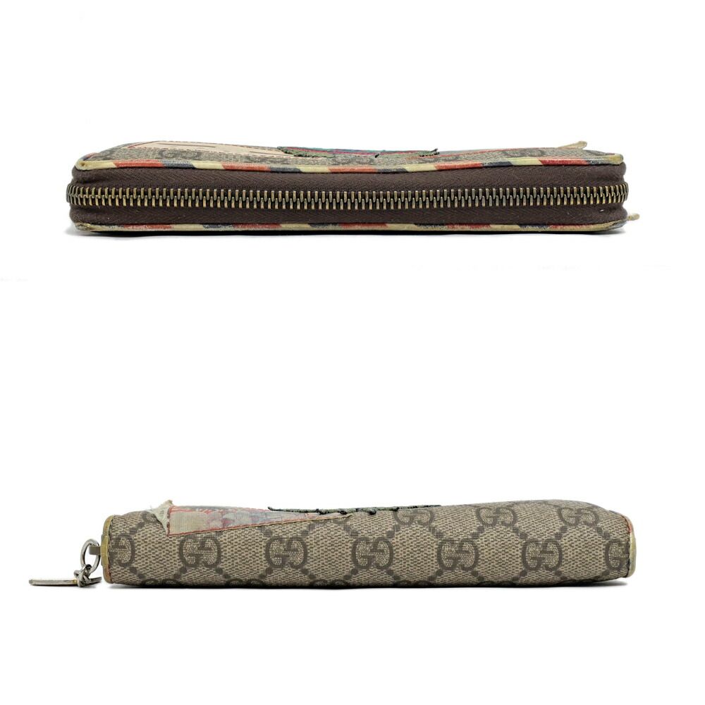 Gucci Courier Zip Around Wallet Beige Brown GG Supreme — view 4