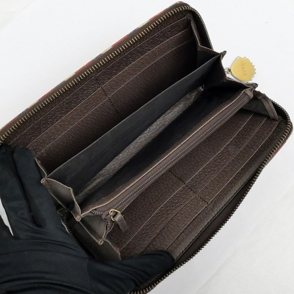 Gucci Courier Zip Around Wallet Beige Brown GG Supreme — view 6