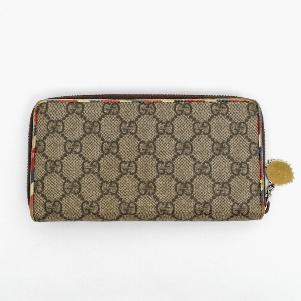 Gucci Courier Zip Around Wallet Beige Brown GG Supreme — view 2