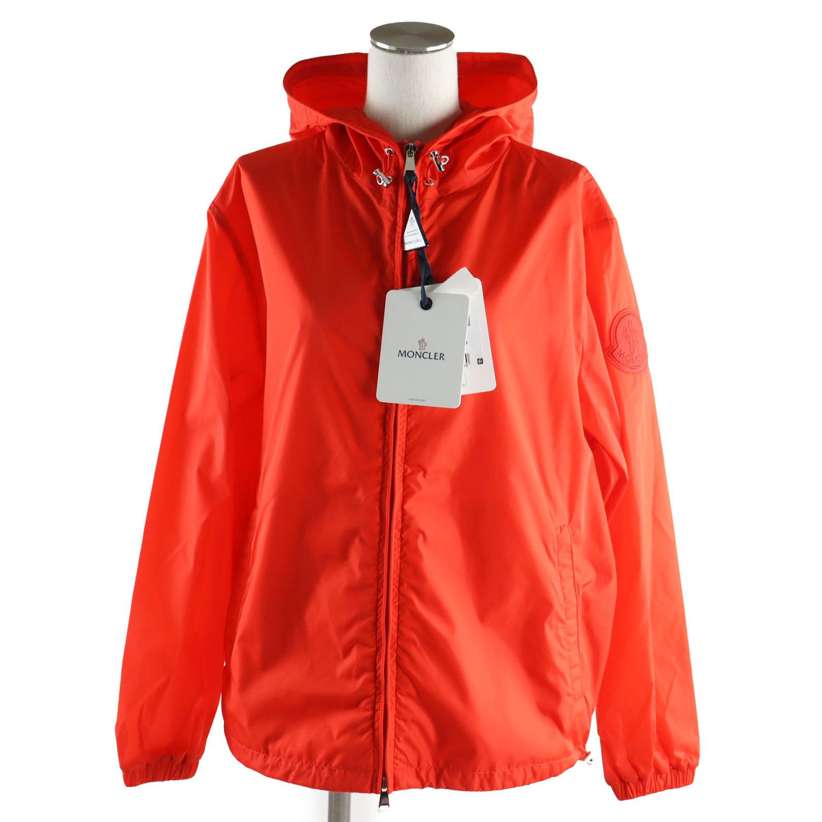 Moncler Alexandrite Logo Patch Hooded Nylon Jacket Orange