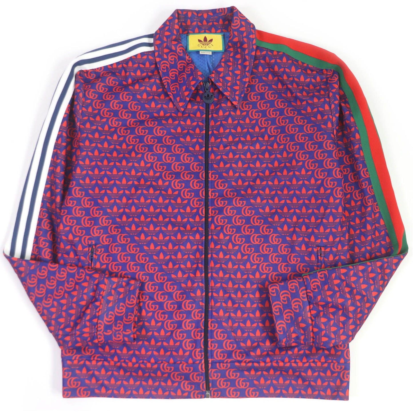 Gucci Adidas Double Trefoil Side Line Jersey Track Jacket Blue