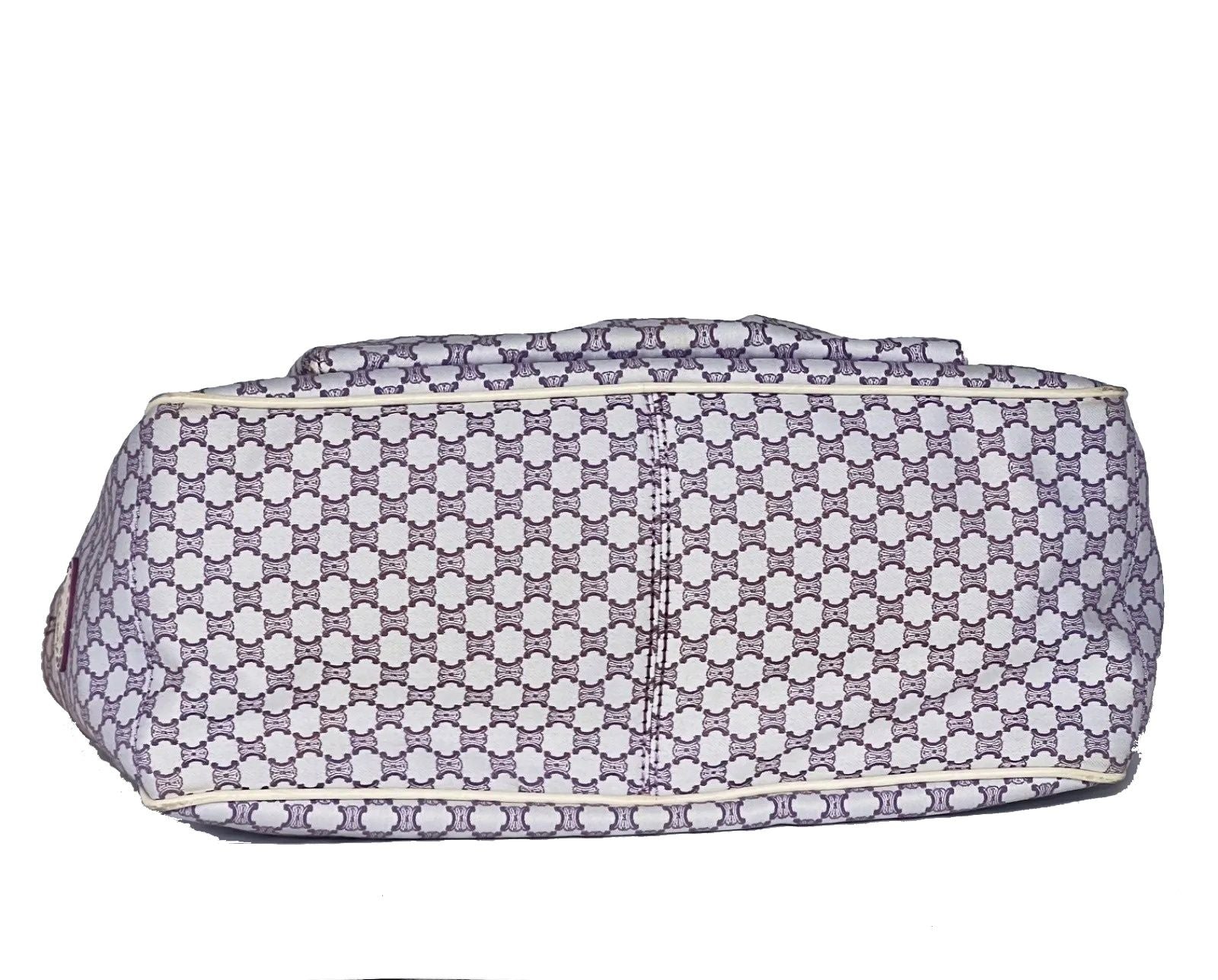 Celine Handbag Macadam Pattern Purple White — view 5