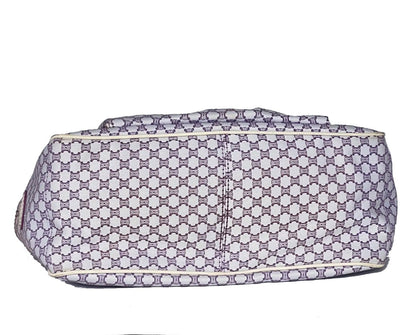 Celine Handbag Macadam Pattern Purple White — view 5