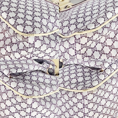 Celine Handbag Macadam Pattern Purple White — view 6
