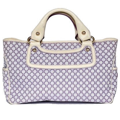 Celine Handbag Macadam Pattern Purple White — view 2