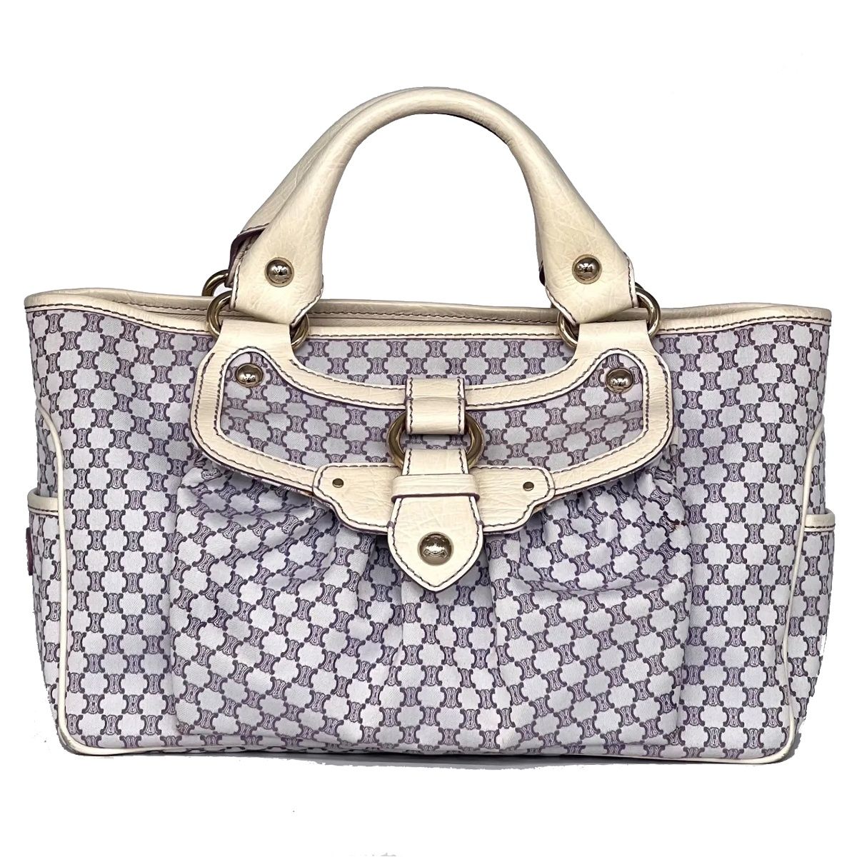 Celine Handbag Macadam Pattern Purple White